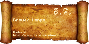 Brauer Hanga névjegykártya